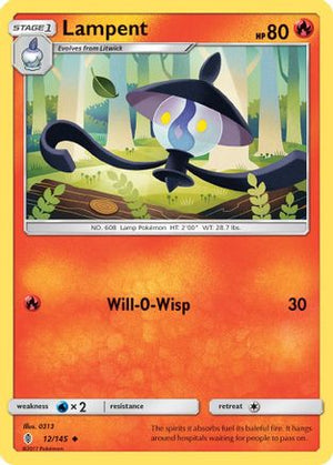 Lampent 12/145 - Guardians Rising Reverse Holofoil - Poke-Collect