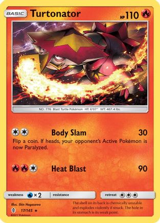 Turtonator 17/145 - Guardians Rising Reverse Holofoil - Poke-Collect
