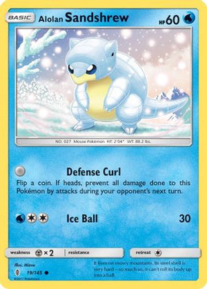 Alolan Sandshrew 19/145 - Guardians Rising Reverse Holofoil - Poke-Collect