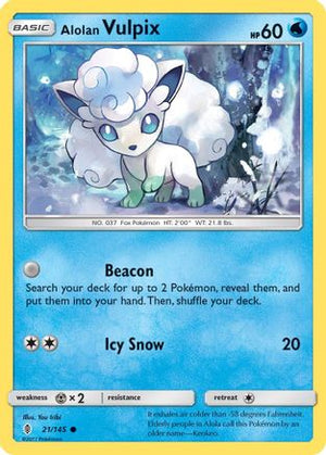 Alolan Vulpix 21/145 - Guardians Rising Reverse Holofoil - Poke-Collect