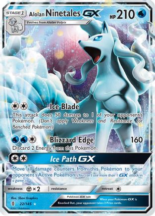Alolan Ninetales-GX 22/145 - Guardians Rising Holofoil - Poke-Collect