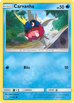 Carvanha 27/145 - SM  Guardians Rising - Poke-Collect