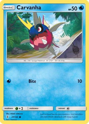 Carvanha 27/145 - SM  Guardians Rising - Poke-Collect