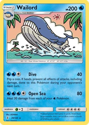 Wailord 30/145 - Guardians Rising Reverse Holofoil - Poke-Collect