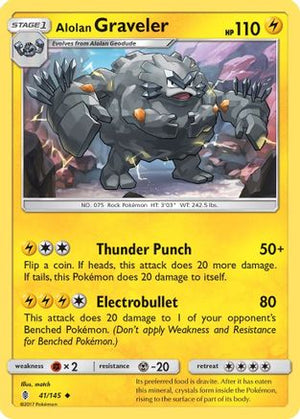 Alolan Graveler 41/145 - Guardians Rising Reverse Holofoil - Poke-Collect