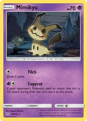 Mimikyu 58/145 - SM  Guardians Rising Reverse Holofoil - Poke-Collect