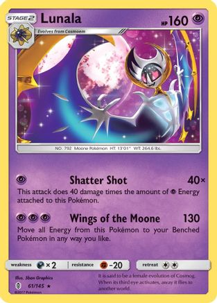 Lunala 61/145 - Guardians Rising Reverse Holofoil - Poke-Collect