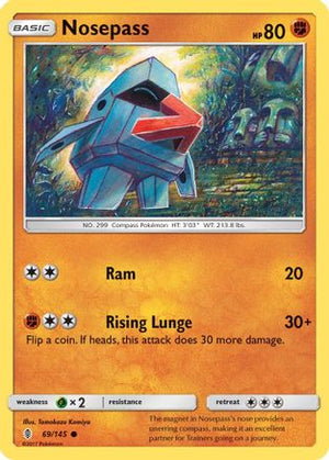 Nosepass 69/145 - Guardians Rising Reverse Holofoil - Poke-Collect