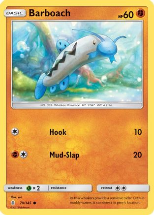 Barboach 70/145 - SM  Guardians Rising Reverse Holofoil - Poke-Collect