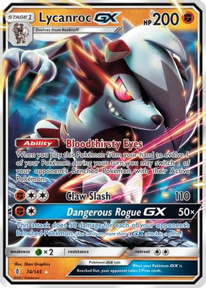 Lycanroc GX 74/145 - SM  Guardians Rising Holofoil