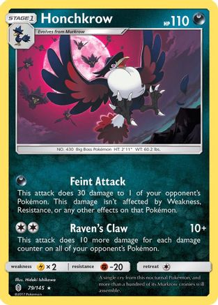 Honchkrow 79/145 - SM  Guardians Rising - Poke-Collect