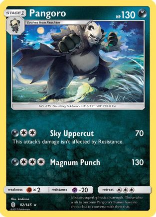 Pangoro 82/145 - SM  Guardians Rising Reverse Holofoil - Poke-Collect