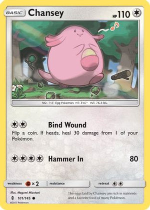 Chansey 101/145 - SM  Guardians Rising Reverse Holofoil - Poke-Collect