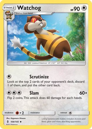 Watchog 108/145 - Guardians Rising Reverse Holofoil - Poke-Collect