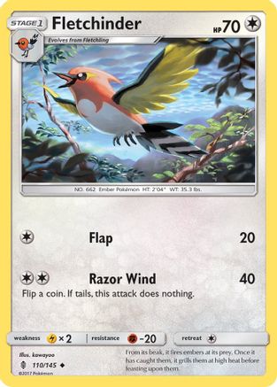 Fletchinder 110/145 - SM  Guardians Rising - Poke-Collect