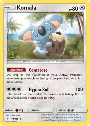 Komala 114/145 - SM  Guardians Rising Reverse Holofoil - Poke-Collect