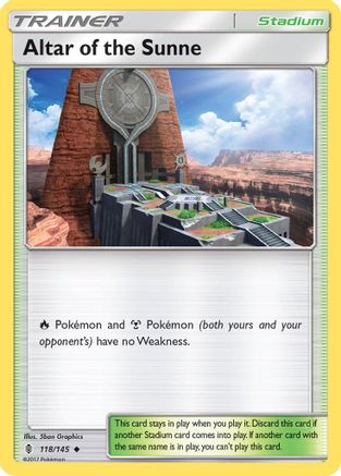 Altar of the Sunne 118/145 - SM  Guardians Rising Reverse Holofoil - Poke-Collect