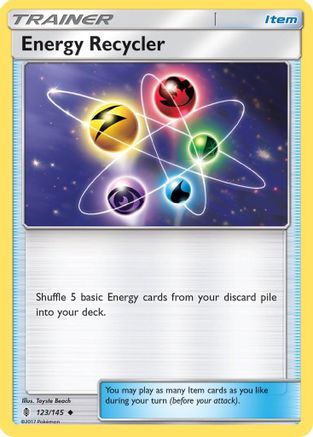 Energy Recycler 123/145 - SM  Guardians Rising Reverse Holofoil - Poke-Collect