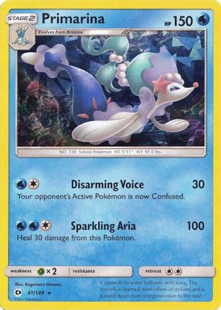 Primarina - 041/149 (Cracked Ice Holo) 41 - Deck Exclusives Holofoil - Poke-Collect