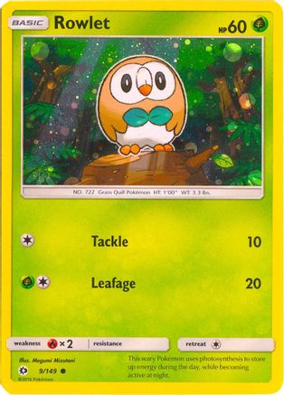 Rowlet - 9/149 (Cosmos Holo) 9 - Miscellaneous Cards & Products Holofoil - Poke-Collect