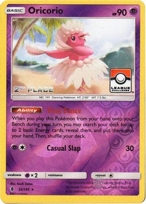Oricorio - 55/145 (League Challenge) [2nd Place] 55 - League & Championship Cards Reverse Holofoil - Poke-Collect