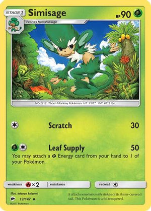 Simisage 13/147 - Burning Shadows Reverse Holofoil - Poke-Collect
