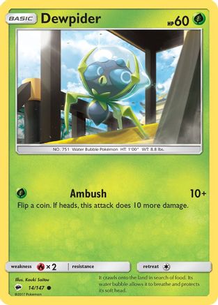 Dewpider 14/147 - SM  Burning Shadows - Poke-Collect