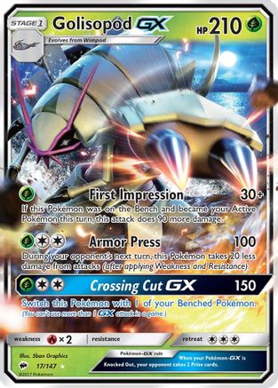 Golisopod GX 17/147 - SM  Burning Shadows Holofoil - Poke-Collect