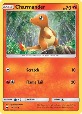 Charmander 18/147 - SM  Burning Shadows Reverse Holofoil - Poke-Collect