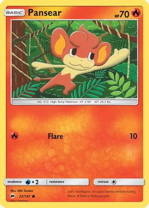 Pansear 22/147 - Burning Shadows Reverse Holofoil - Poke-Collect
