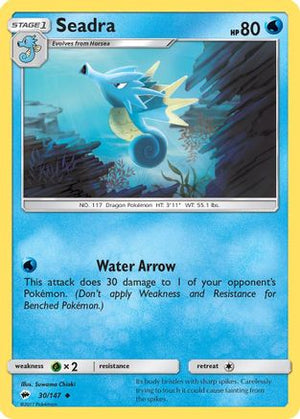 Seadra 30/147 - Burning Shadows Reverse Holofoil - Poke-Collect