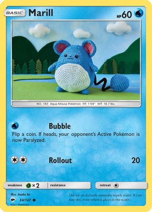 Marill 34/147 - SM  Burning Shadows - Poke-Collect