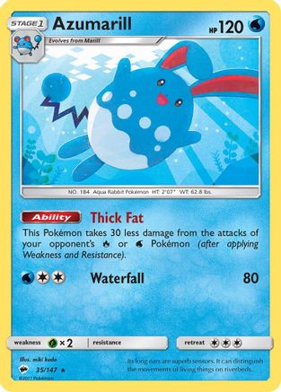 Azumarill 35/147 - SM  Burning Shadows - Poke-Collect