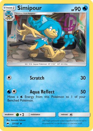 Simipour 37/147 - SM  Burning Shadows Reverse Holofoil - Poke-Collect