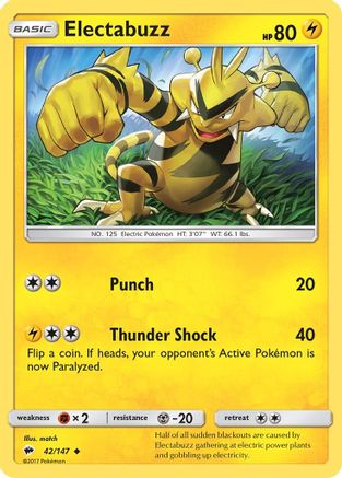Electabuzz 42/147 - SM  Burning Shadows - Poke-Collect