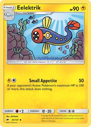 Eelektrik 45/147 - SM  Burning Shadows Reverse Holofoil - Poke-Collect