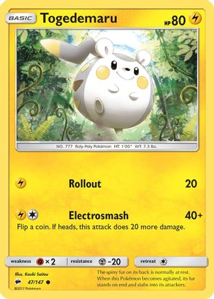Togedemaru 47/147 - Burning Shadows - Poke-Collect