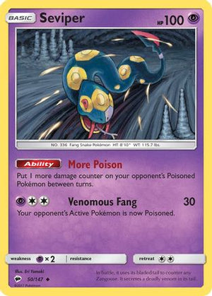 Seviper 50/147 - Burning Shadows Reverse Holofoil - Poke-Collect