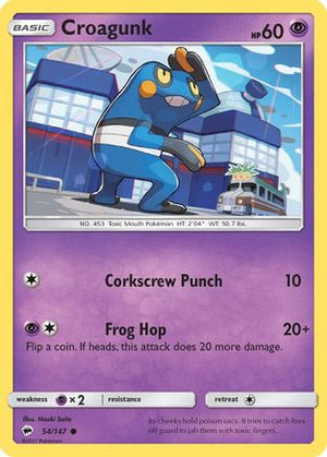 Croagunk 54/147 - Burning Shadows Reverse Holofoil