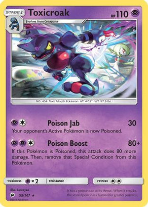 Toxicroak 55/147 - Burning Shadows - Poke-Collect