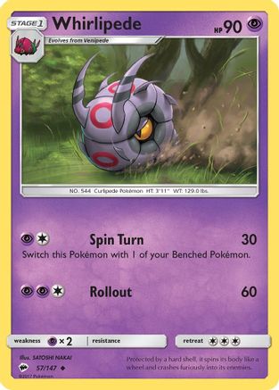 Whirlipede 57/147 - Burning Shadows - Poke-Collect