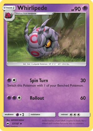 Whirlipede 57/147 - Burning Shadows - Poke-Collect