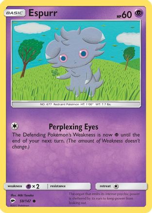 Espurr 59/147 - SM  Burning Shadows Reverse Holofoil - Poke-Collect