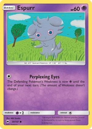 Espurr 59/147 - SM  Burning Shadows Reverse Holofoil - Poke-Collect