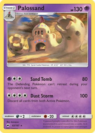 Palossand 62/147 - SM  Burning Shadows Reverse Holofoil - Poke-Collect