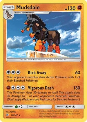 Mudsdale 78/147 - Burning Shadows Reverse Holofoil - Poke-Collect