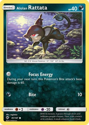 Alolan Rattata 81/147 - SM  Burning Shadows Reverse Holofoil