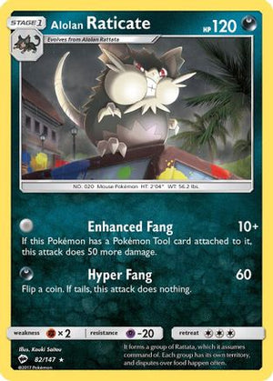 Alolan Raticate 82/147 - Burning Shadows Reverse Holofoil - Poke-Collect
