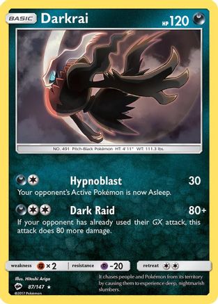 Darkrai 87/147 - SM  Burning Shadows Reverse Holofoil - Poke-Collect
