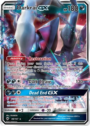 Darkrai GX 88/147 - SM  Burning Shadows Holofoil - Poke-Collect